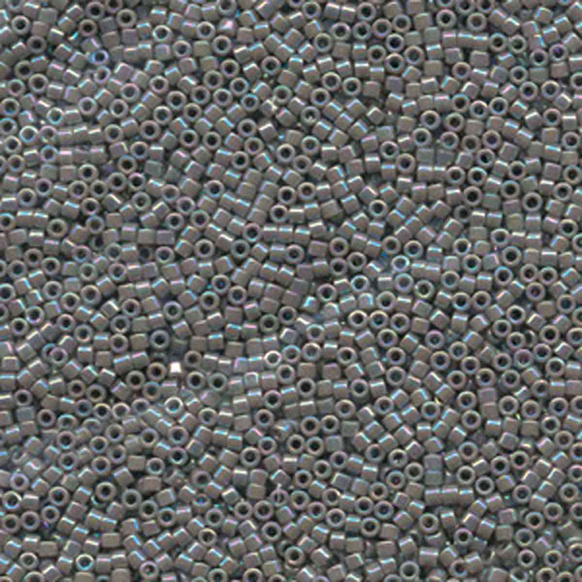 Miyuki 11/0 Delica Beads, Opaque Gray AB