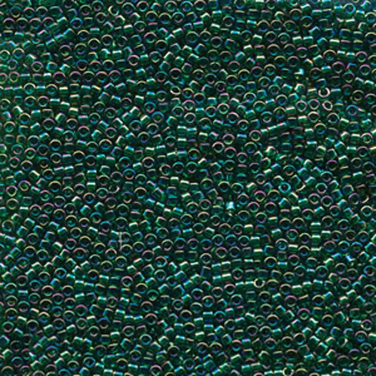 Miyuki 11/0 Delica Beads, Transparent Emerald AB