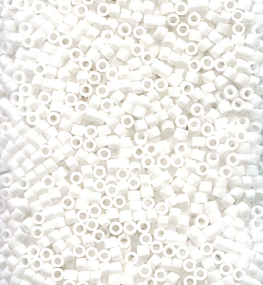 Miyuki 11/0 Delica Beads, Opaque Chalk White | Approx. 6.6g Tube
