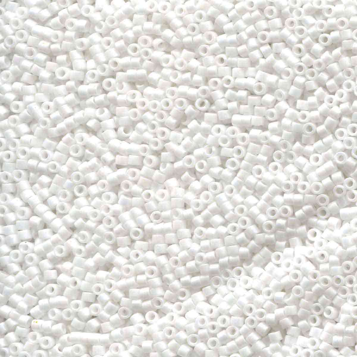 Miyuki 11/0 Delica Beads, Matte White | Approx. 6.6g Tube