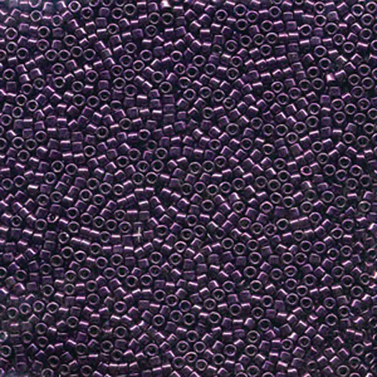 Miyuki 11/0 Delica Beads, Galvanized Dark Purple Dyed