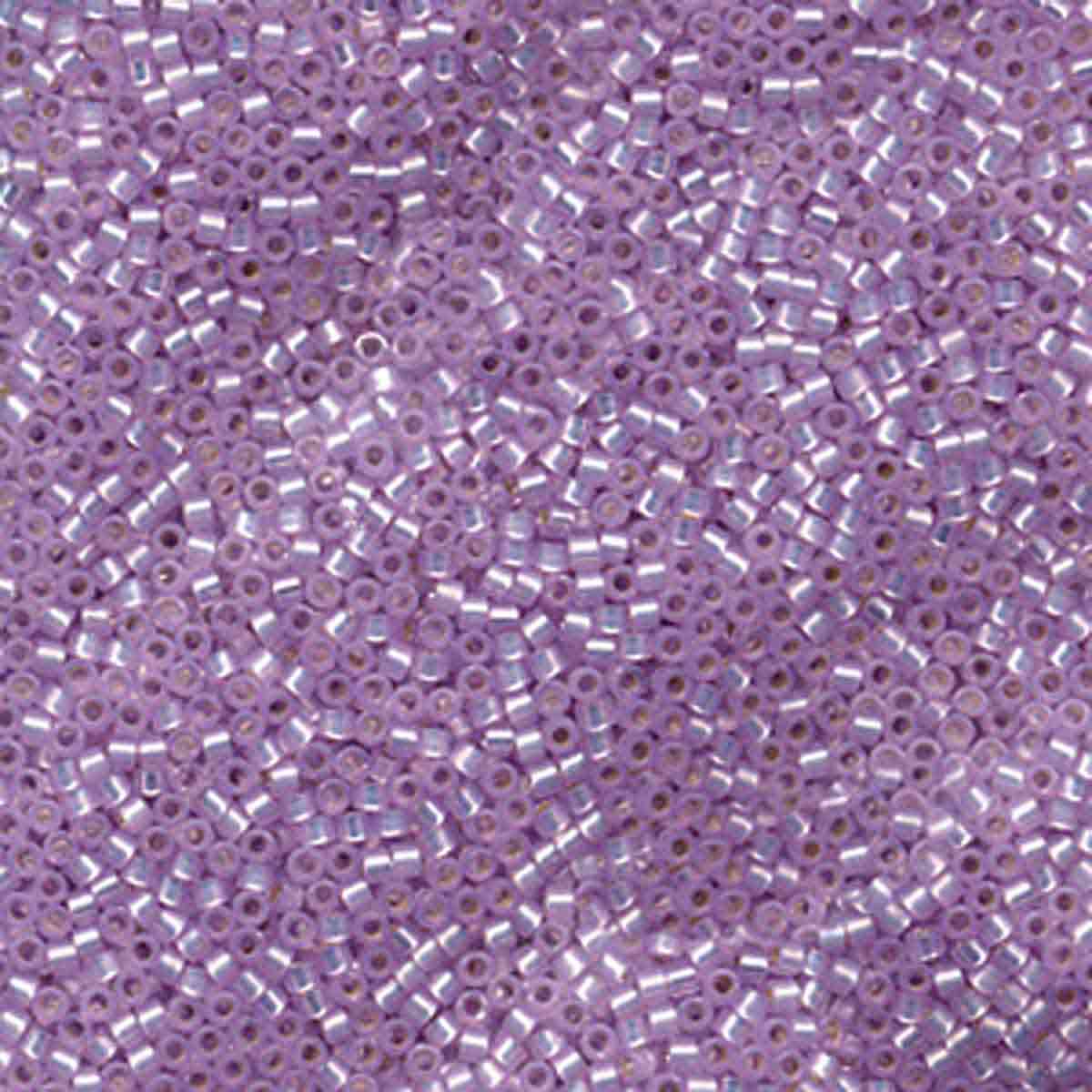 Miyuki 11/0 Delica Beads, Silver-Lined Lavender-Alabaster Dyed