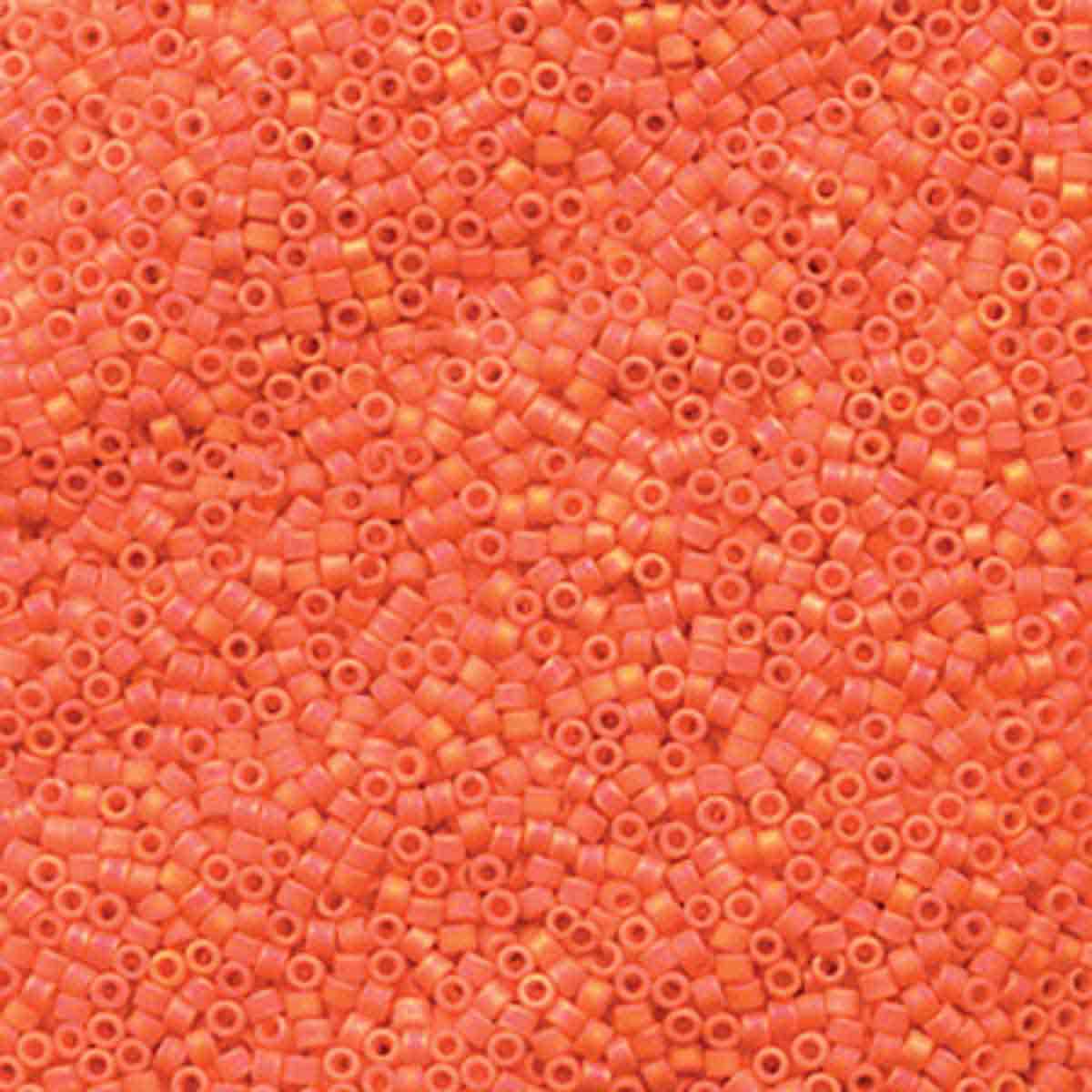 Miyuki 11/0 Delica Beads, Matte Opaque Orange AB