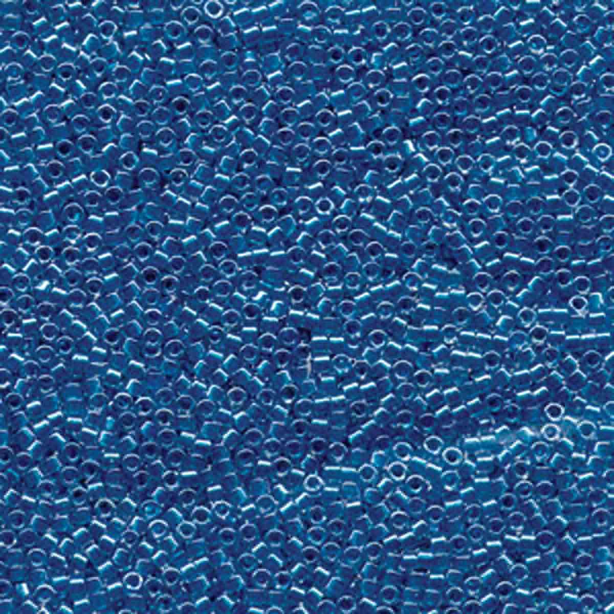 Miyuki 11/0 Delica Beads, Spkl Cerulean Blue Lined Crystal