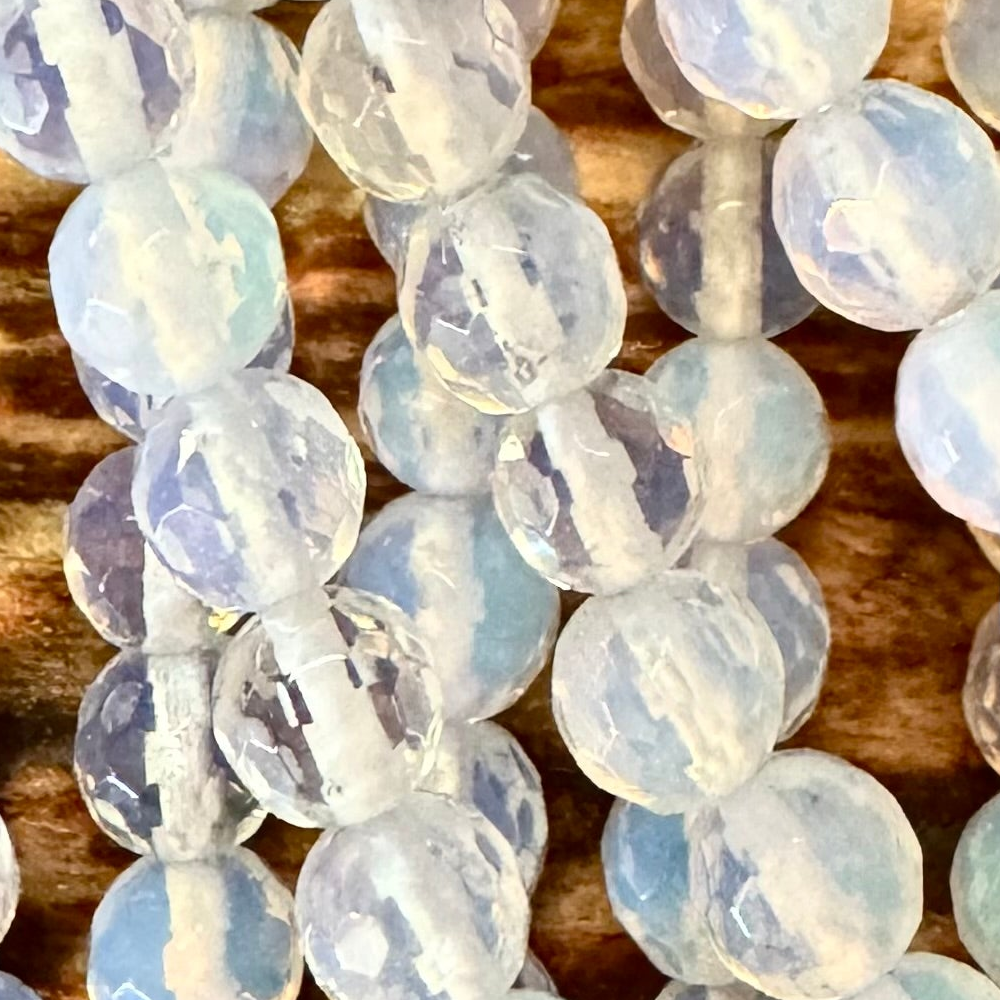Detail of Opalite Faceted Gemstone Beads, 6mm (ABA-1211)