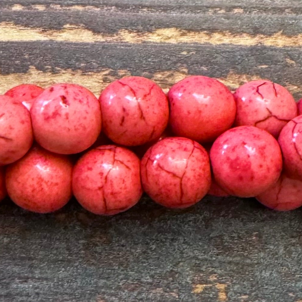 Detail of Rose Howlite Gemstone Beads, 8mm (GM-6807)