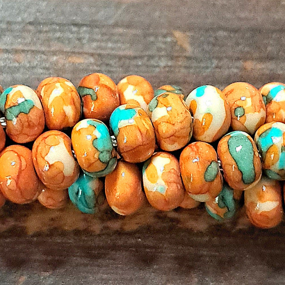 Detail of Composite Of Turquoise Rondelle Beads, Sedona Sunset, 4x6mm (GM-9058)