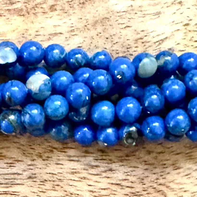 Detail of Stabilized Turquoise, Lapis, 4mm (BCB-2730)