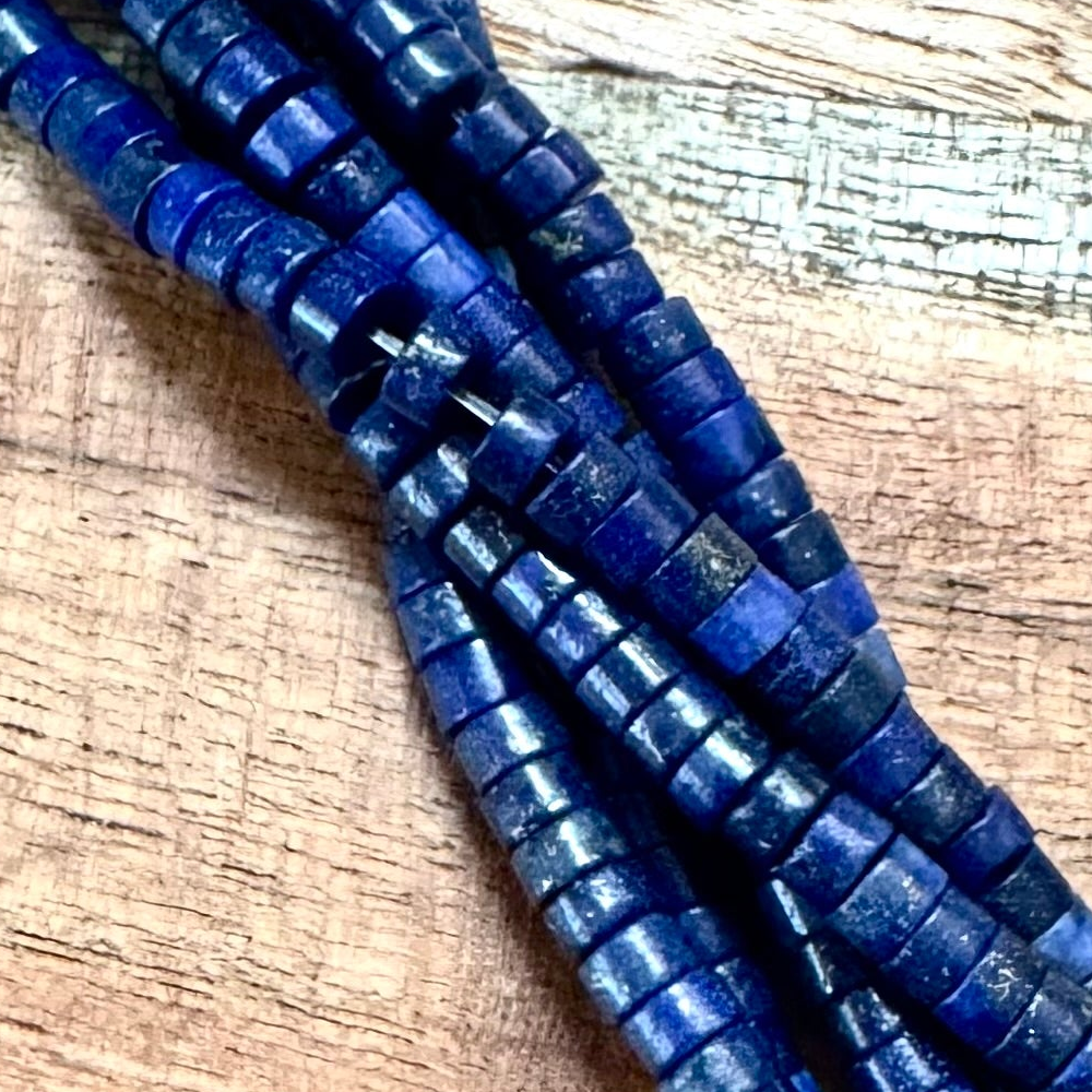 Detail of Lapis Heishi Gemstone Strand, 2x4mm (ABA-1228)