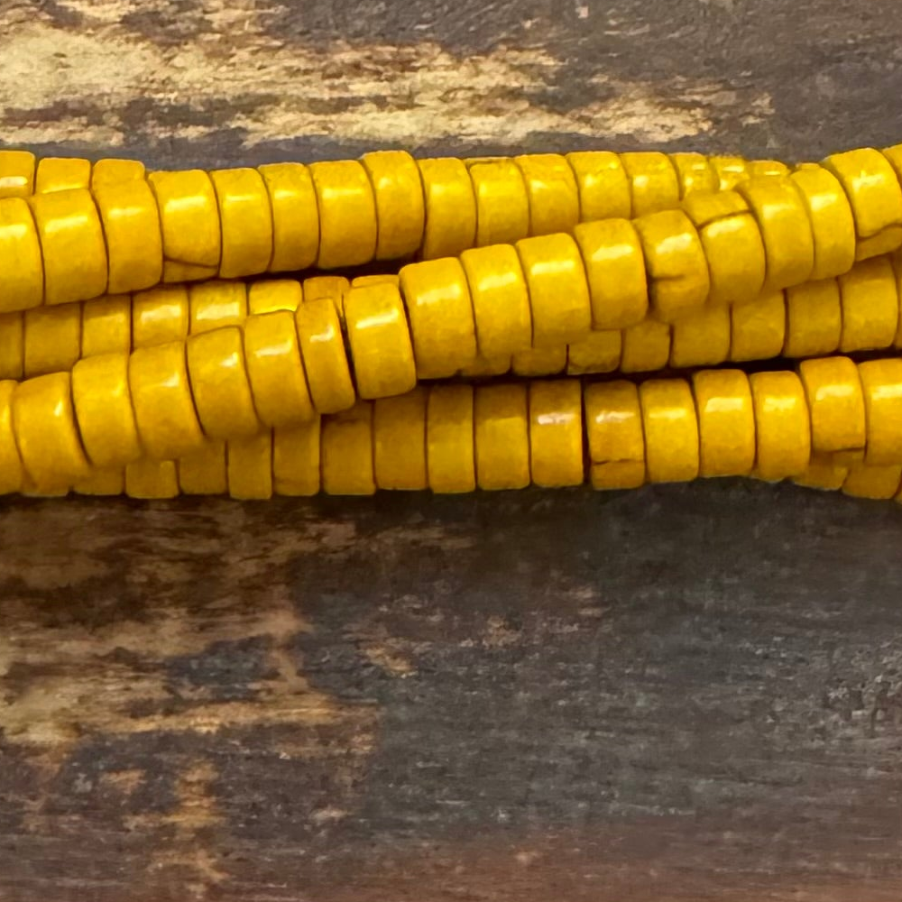Detail of Magnesite Heishi Gemstone Strand, Wheat, 2.5x4mm (ABA-1133)