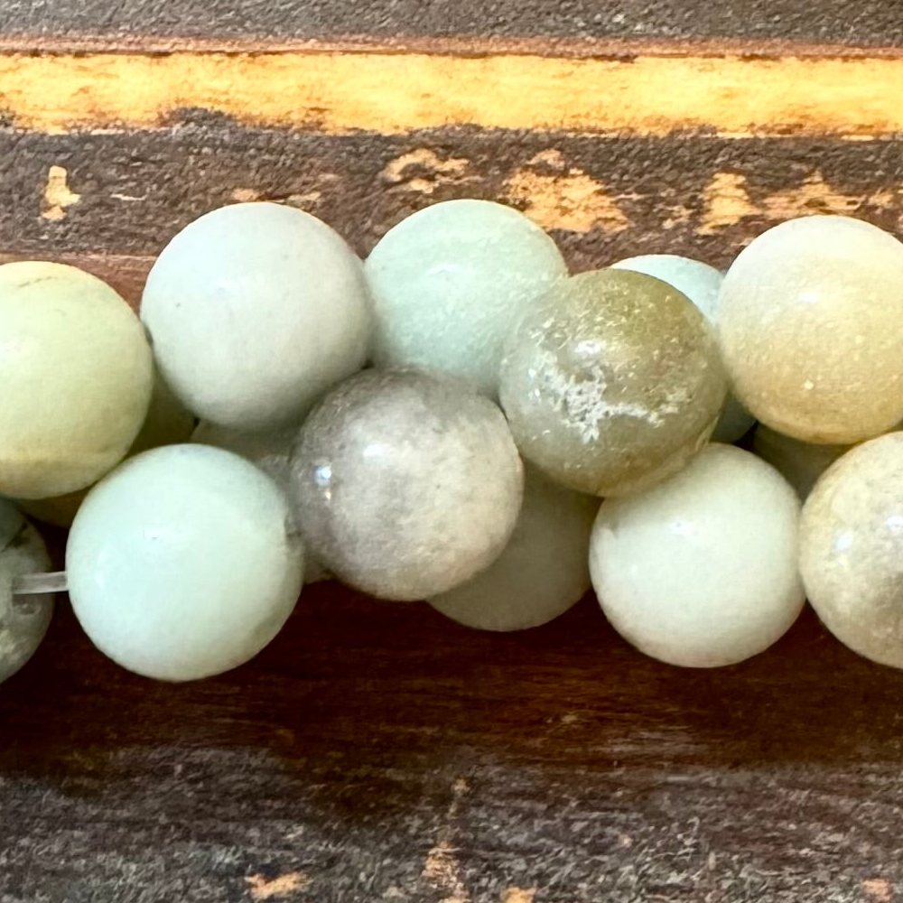 Detail of Amazonite Gemstone Beads, 8mm (GM-0701)