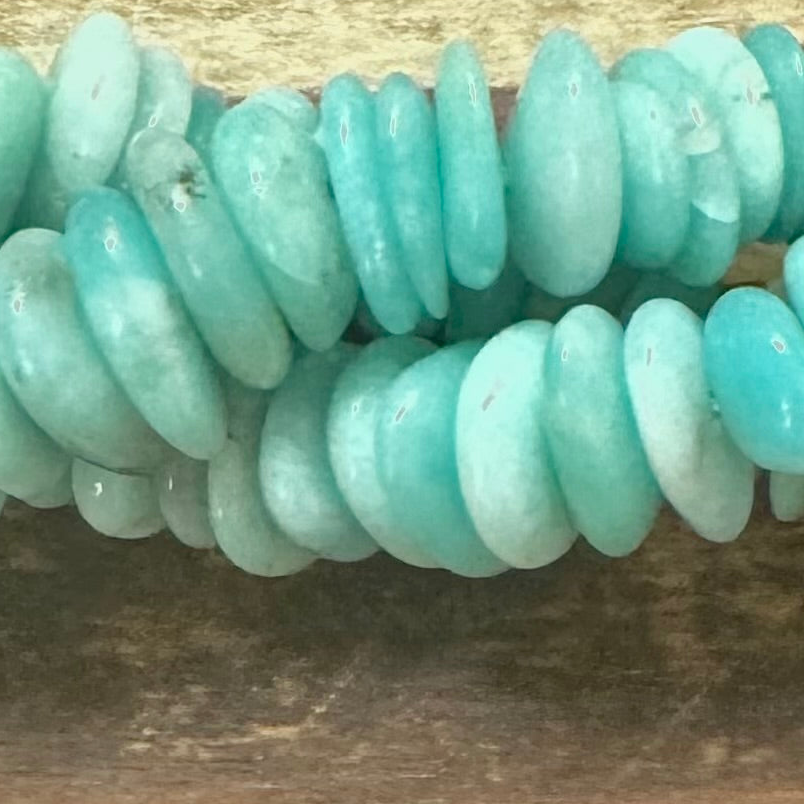 Detail of Natural Peruvian Amazonite Gemstone Beads, 12mm (ABA-1145)