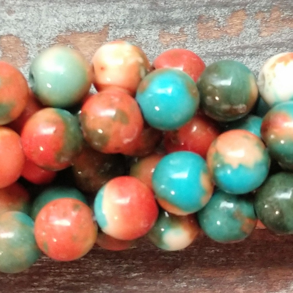 Detail of Composite Of Turquoise Gemstone Beads, Sedona Sunset, 6mm (GM-5454)