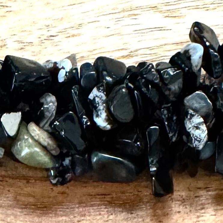 Detail of Natural Black Agate Nugget Beads, 5-8mm, 32" (BCB-2039)