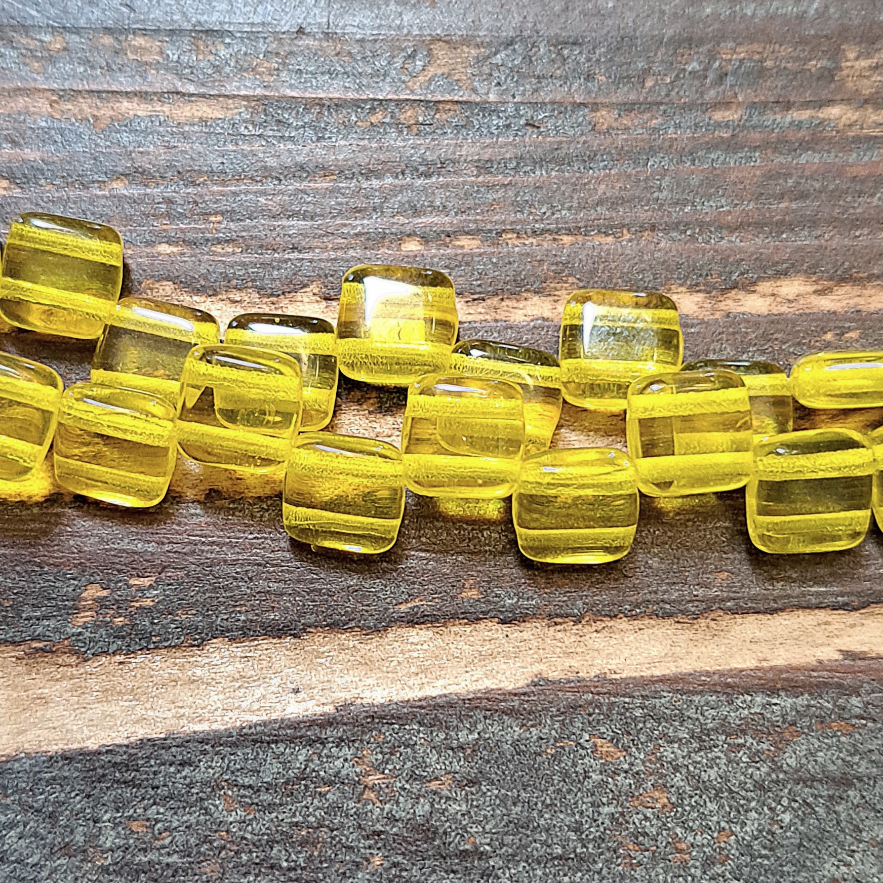 6MM TILE BEAD YELLOW