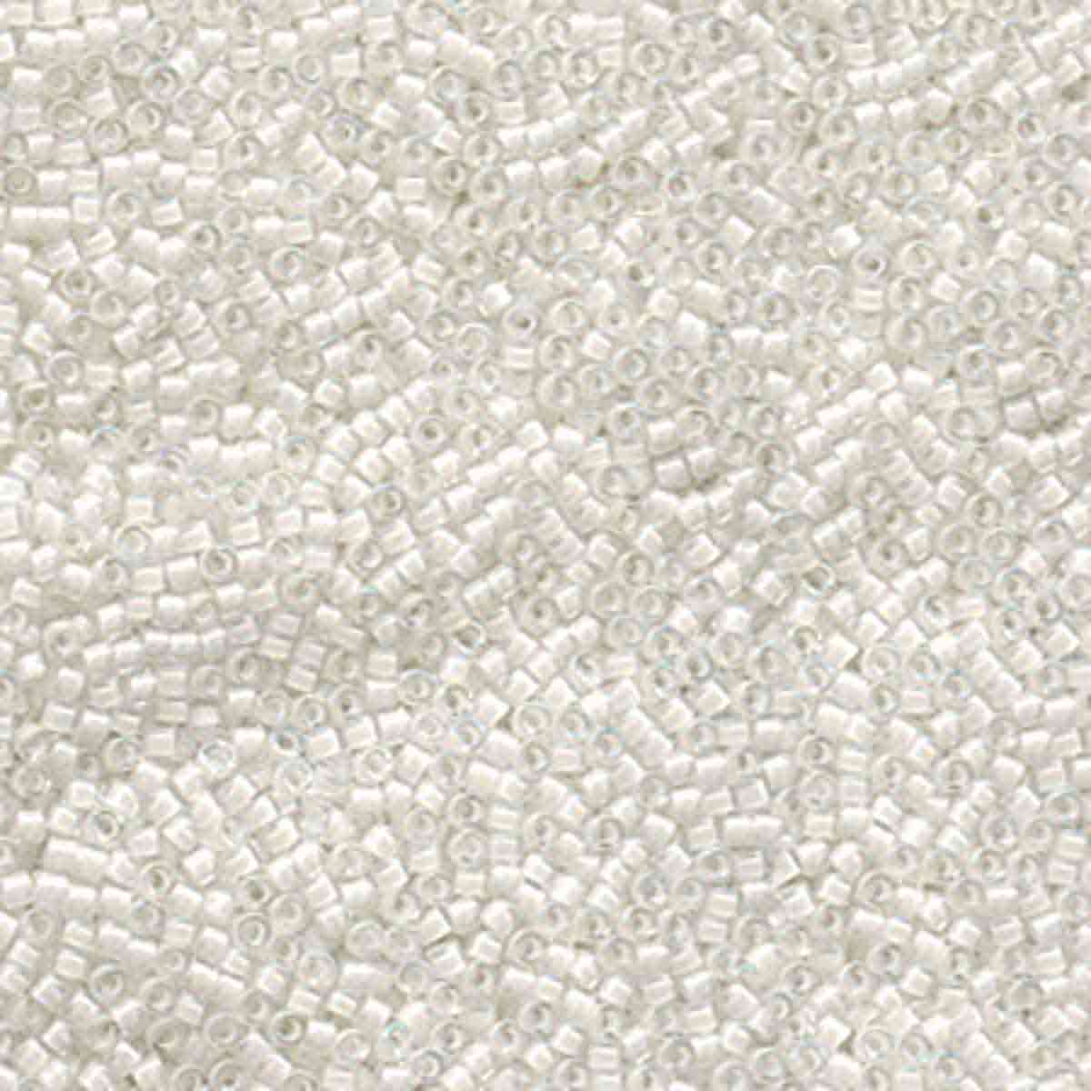 Miyuki 11/0 Delica Beads, Lined White AB