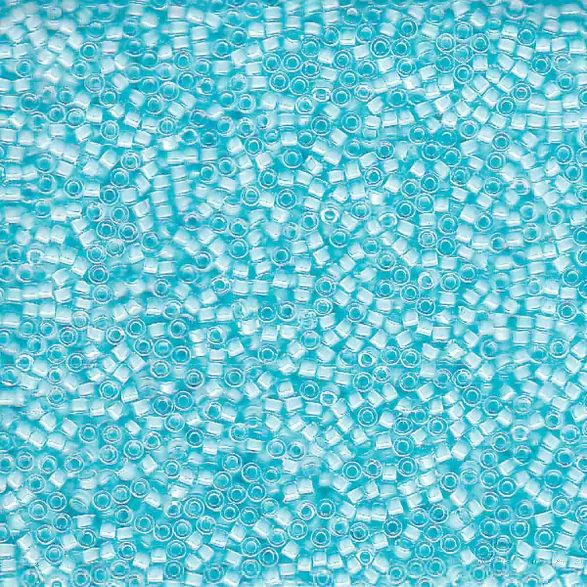 Miyuki 11/0 Delica Beads, Lined Aqua Mist