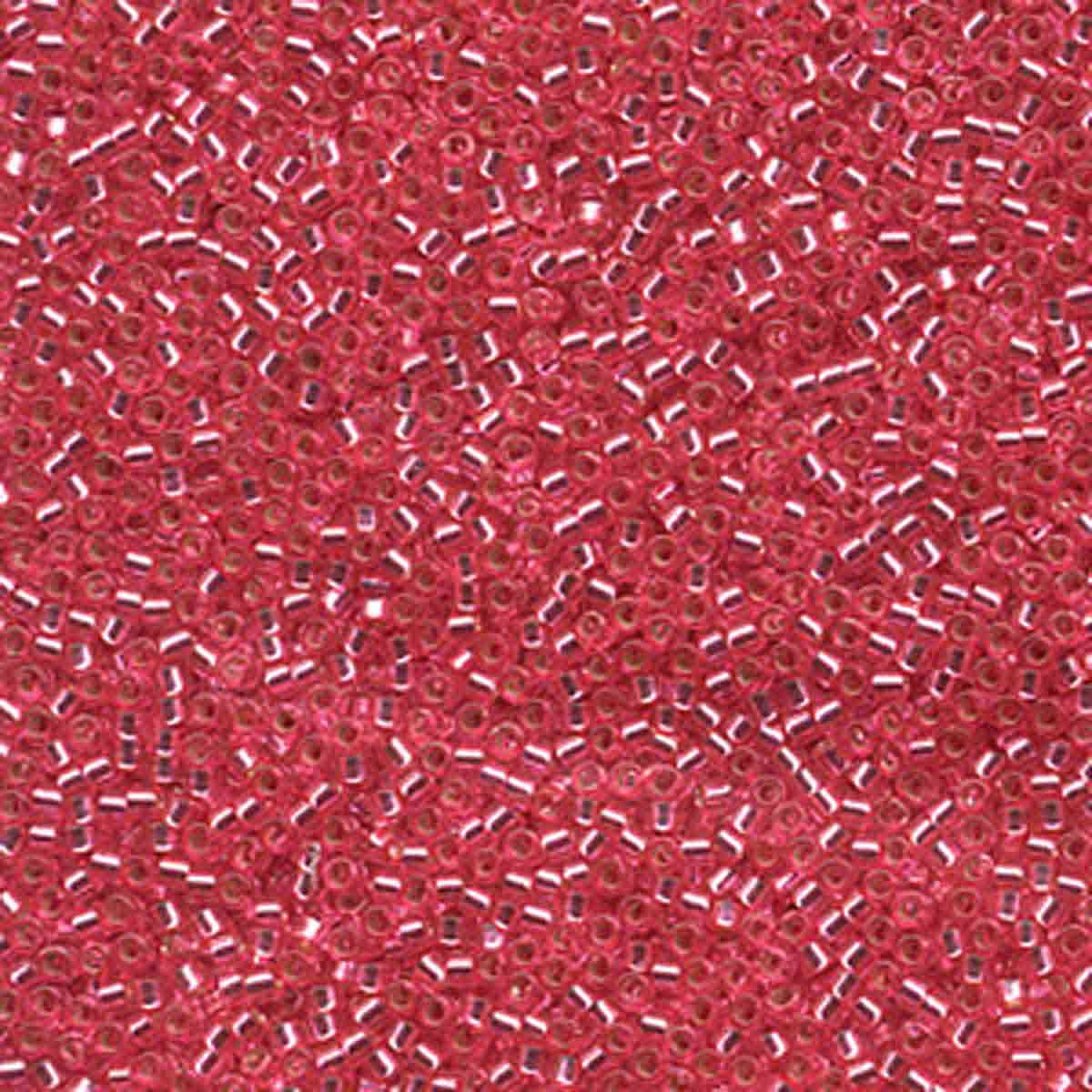 Miyuki 11/0 Delica Beads, Dyed Silver-Lined Dark Pink