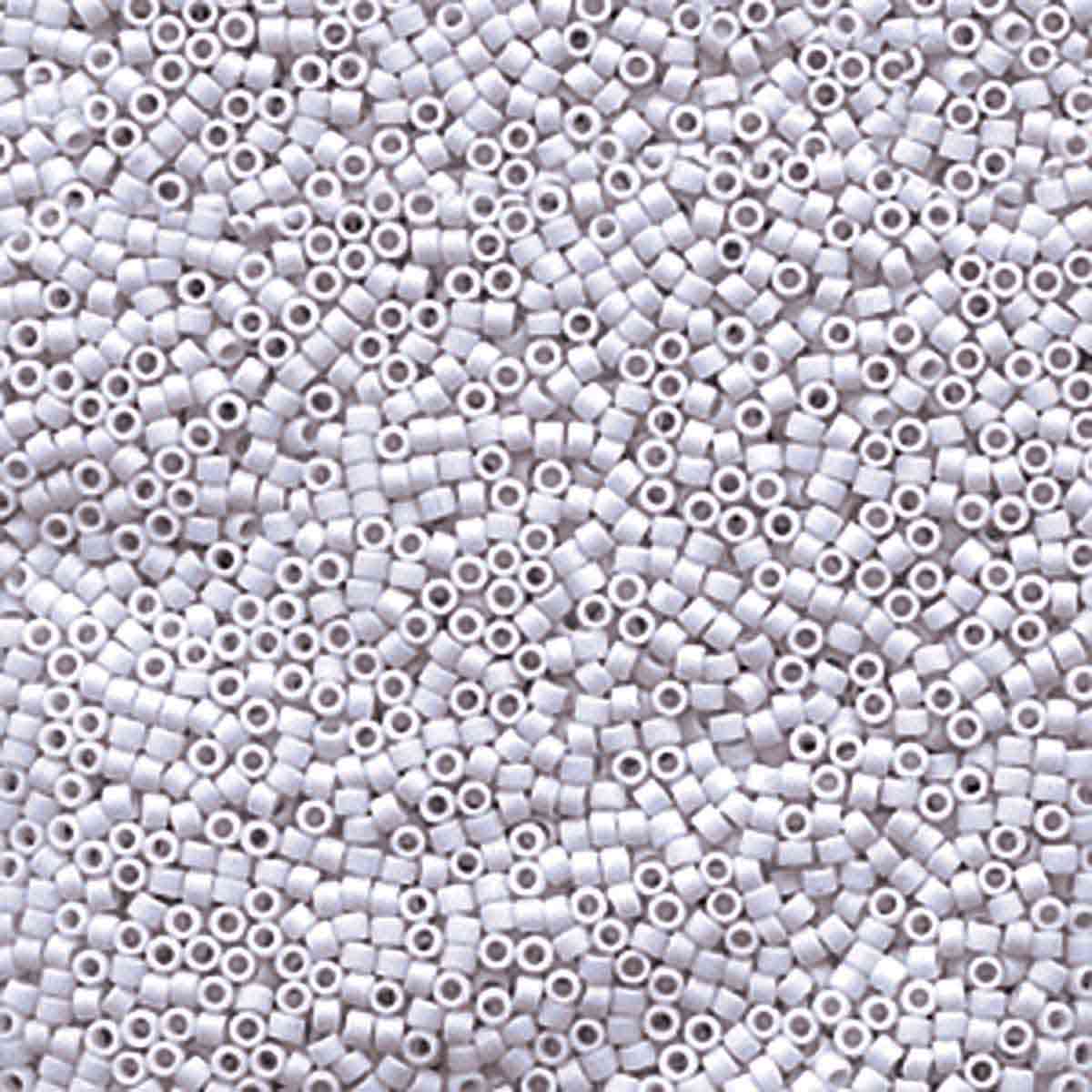 Miyuki 11/0 Delica Beads, Matte Opaque Ghost Gray
