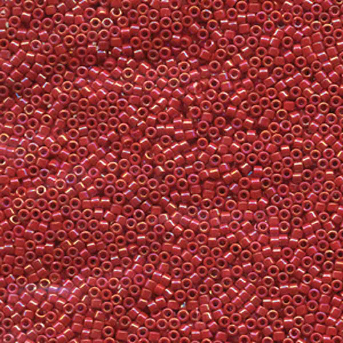 Miyuki 11/0 Delica Beads, Opaque Red AB