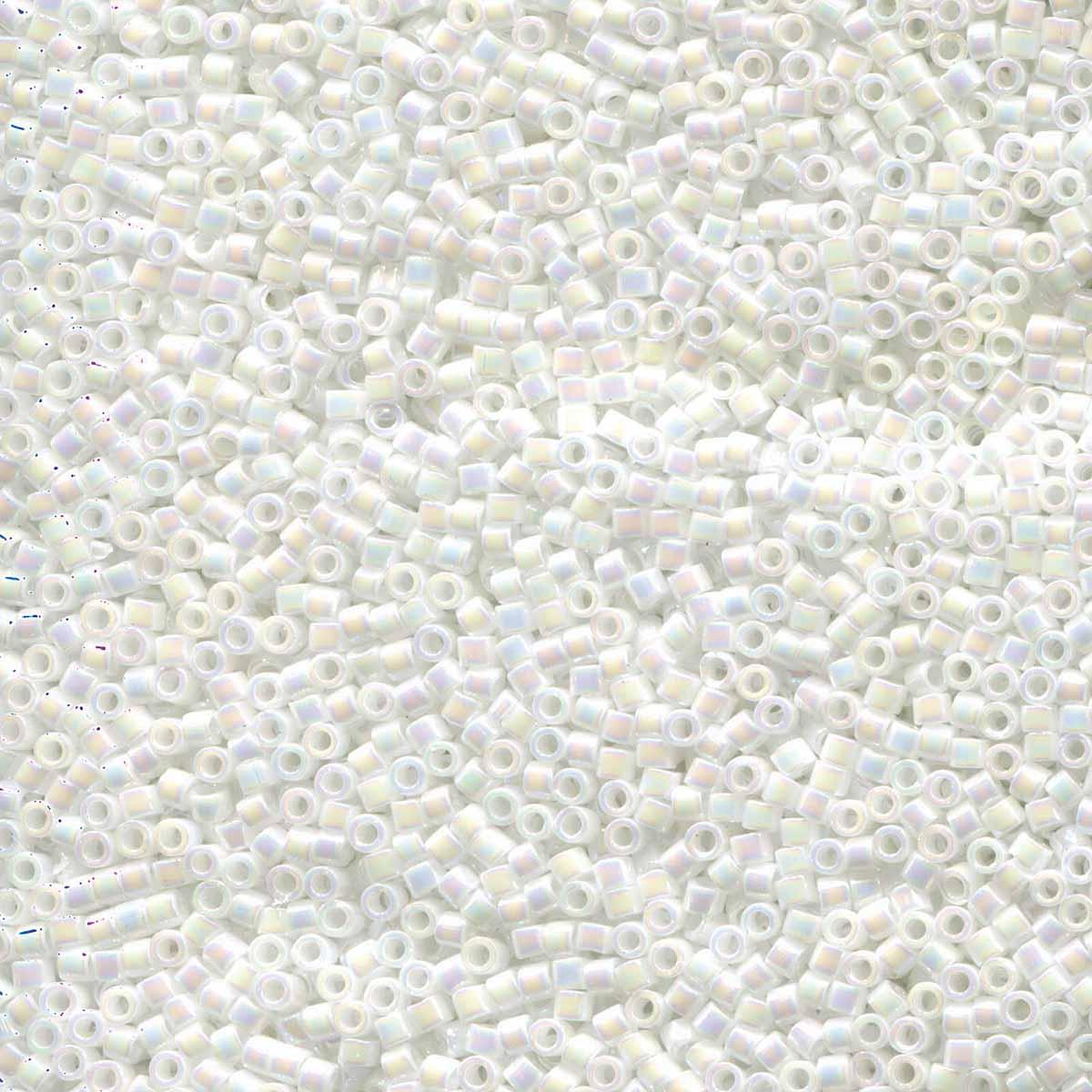 Miyuki 11/0 Delica Beads, White Pearl AB