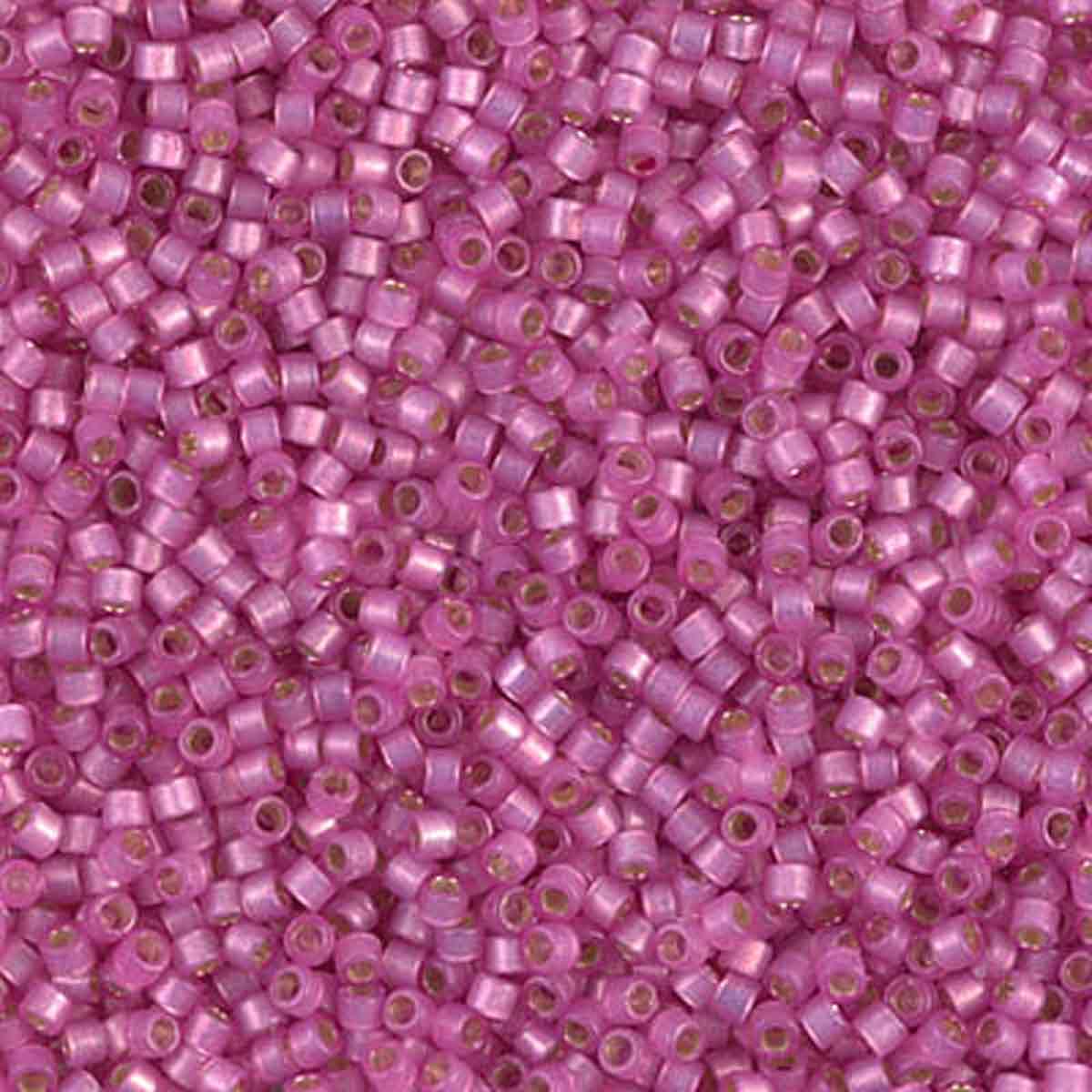 Miyuki 11/0 Delica Beads, Duracoat SF S/L Dyed Pink Parfait 11/0 Miyuki Delica Bead
