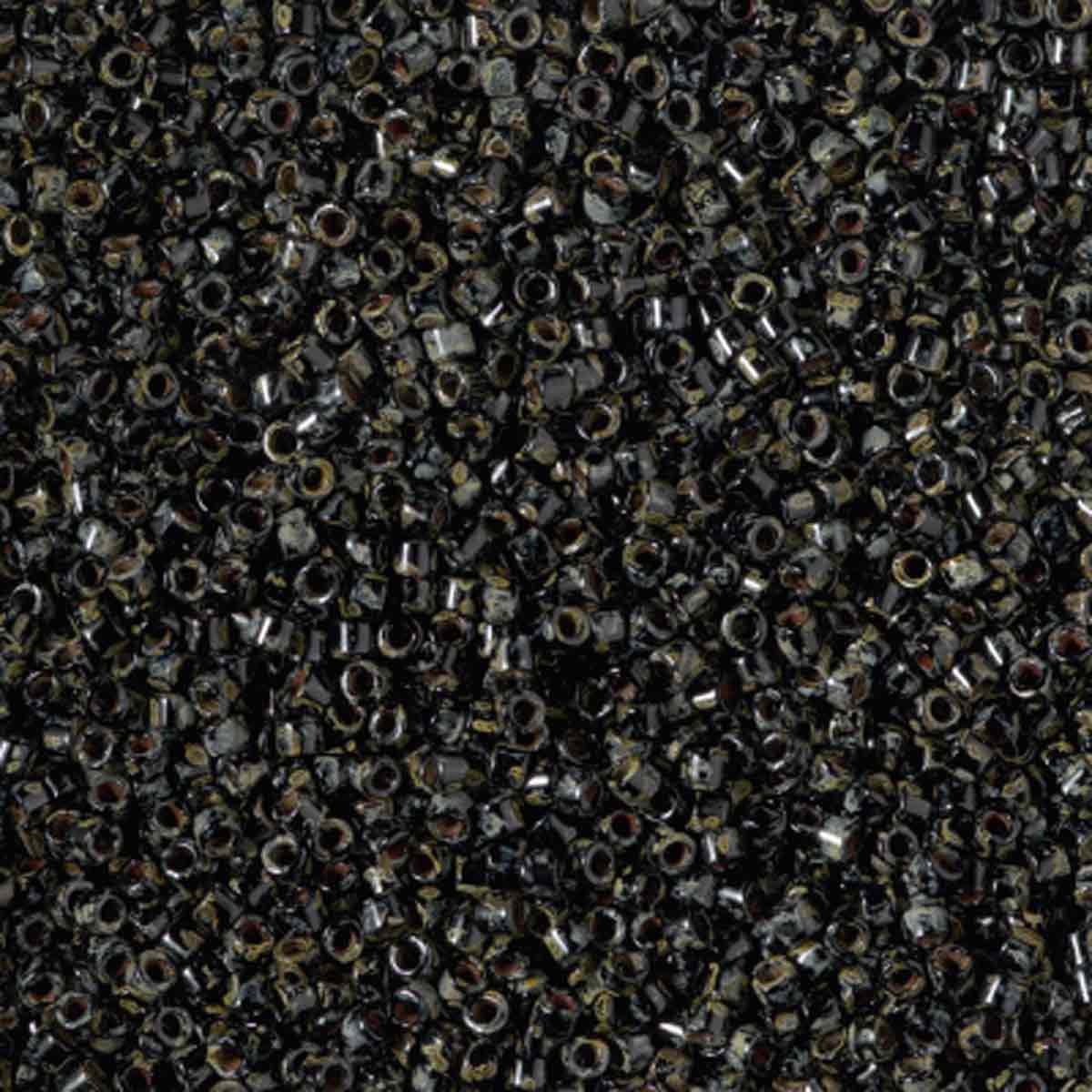 Miyuki 11/0 Delica Beads, Picasso Smoky Black Matte