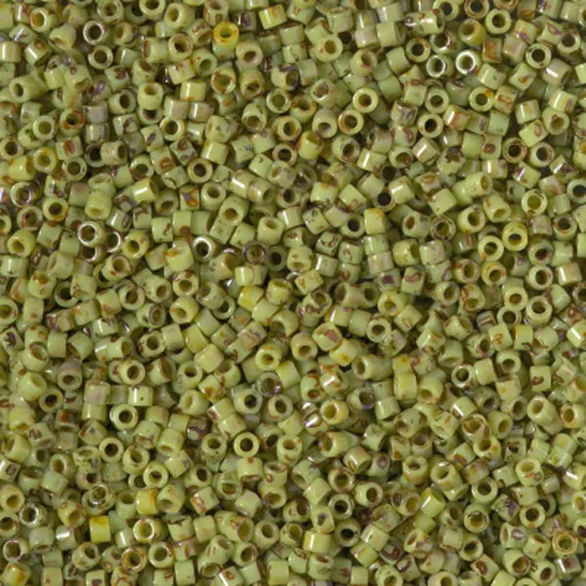 Miyuki 11/0 Delica Beads, Picasso Chartreuse Matte