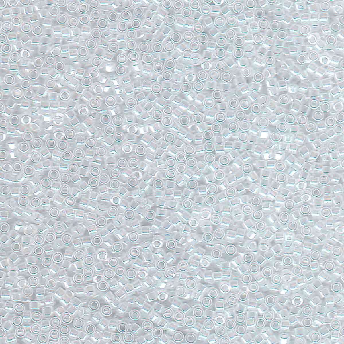 Miyuki 11/0 Delica Beads, Lined Crystal/White Luster