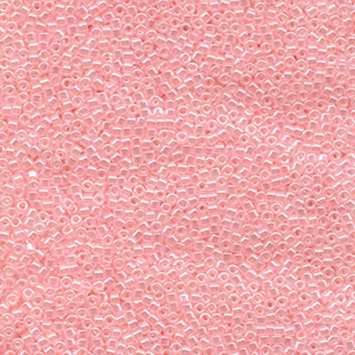 Miyuki 11/0 Delica Beads, Lined Crystal/Pale Salmon