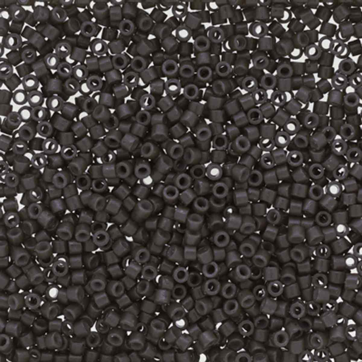 Miyuki 11/0 Delica Beads, Duracoat Opaque Charcoal Grey