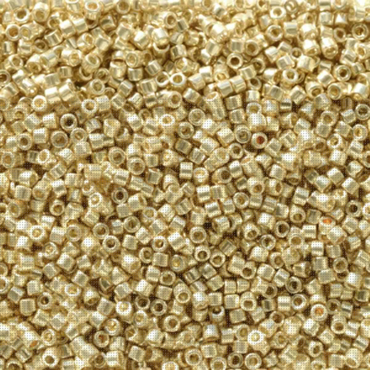 Miyuki 11/0 Delica Beads, Duracoat Galvanized Pale Gold