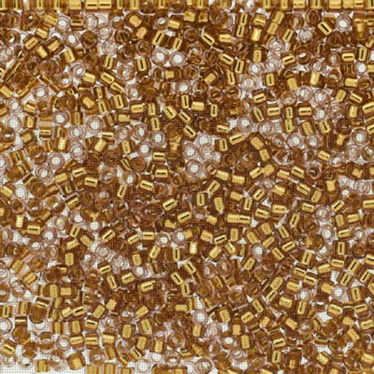 Miyuki 11/0 Delica Beads, Gold Plate Lined Champagne