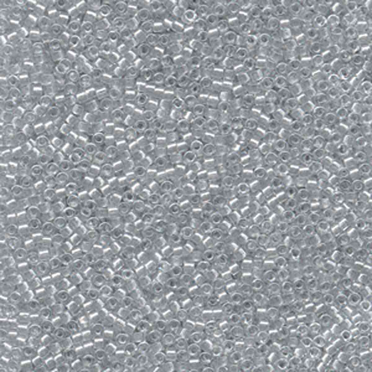 Miyuki 11/0 Delica Beads, Spkl Silver Gray Lined Crystal
