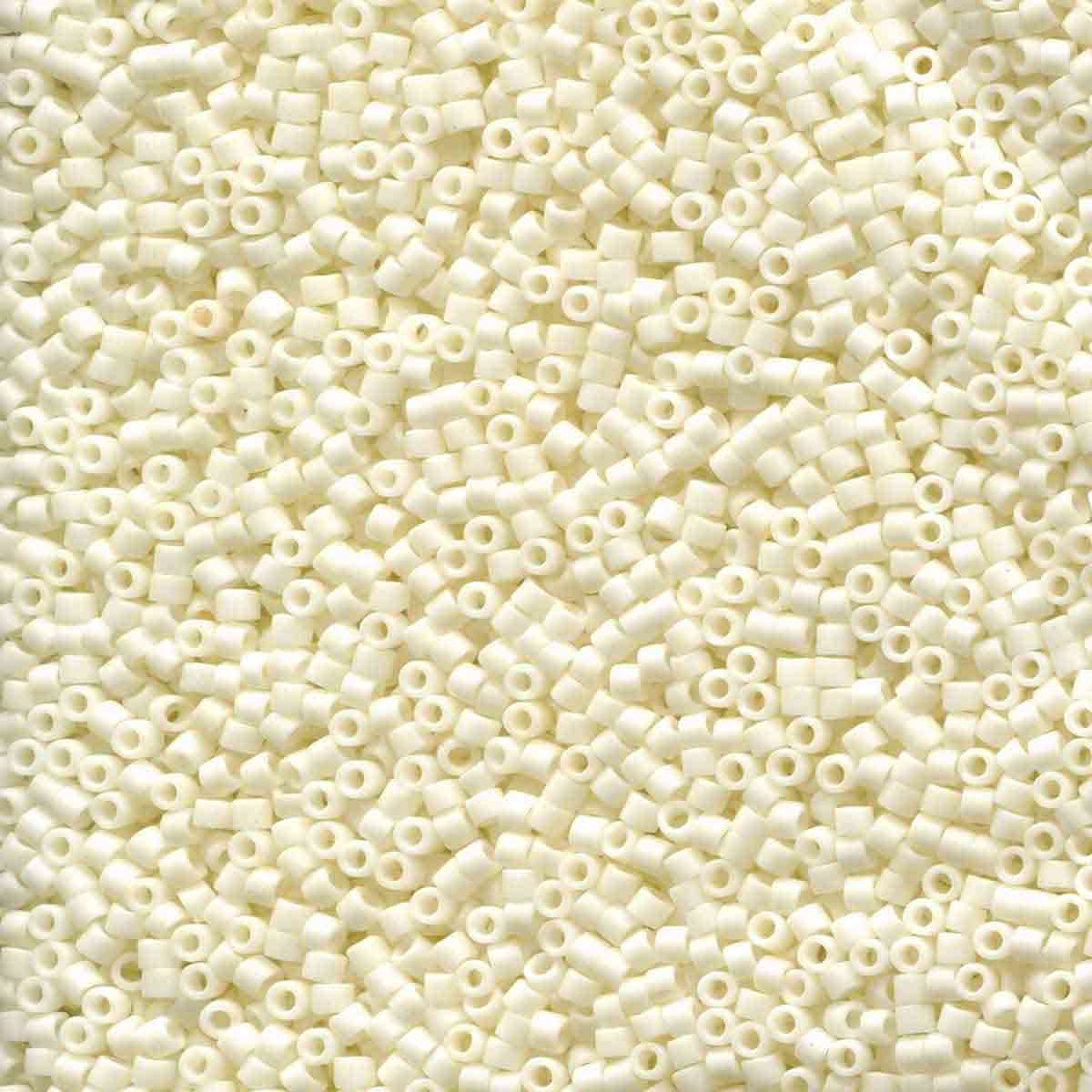 Miyuki 11/0 Delica Beads, Matte Cream | Approx. 6.6g Tube