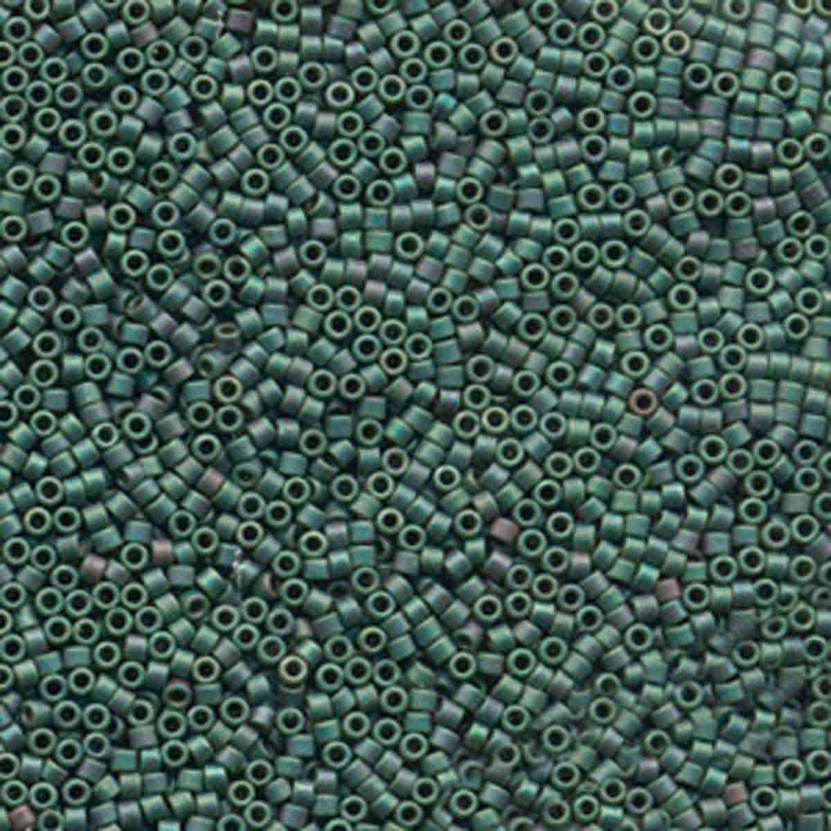 Miyuki 11/0 Delica Beads, Matte Metallic Leaf Green | Approx. 6.6g Tube