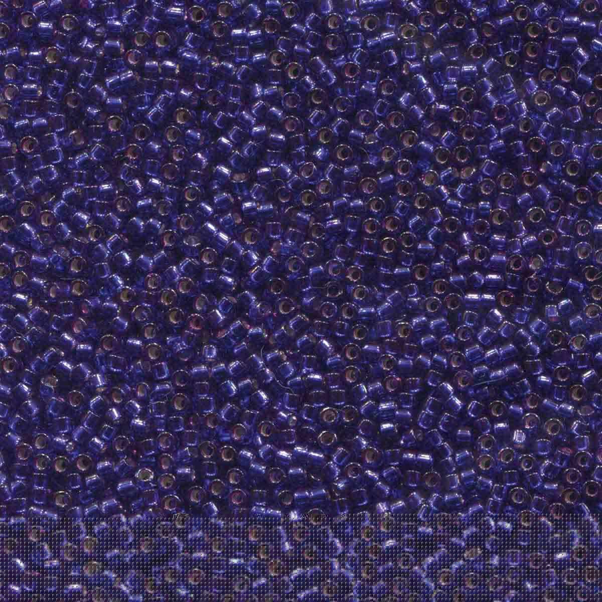 Miyuki 11/0 Delica Beads, Silver-Lined Violet Dyed