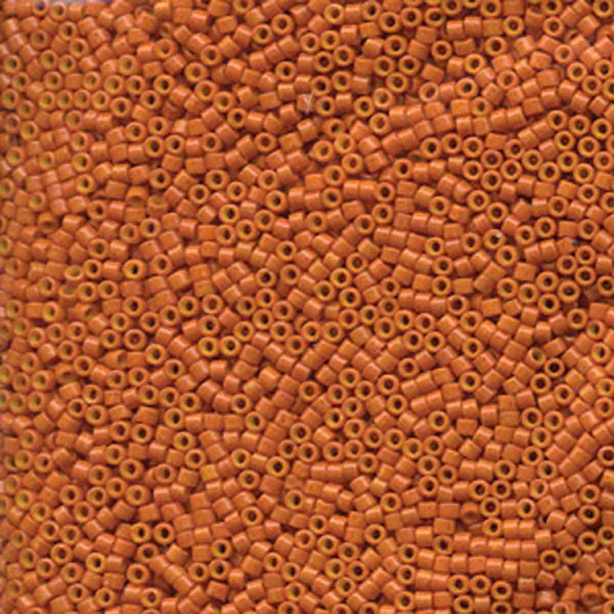Miyuki 11/0 Delica Beads, Dyed Opaque Pumpkin
