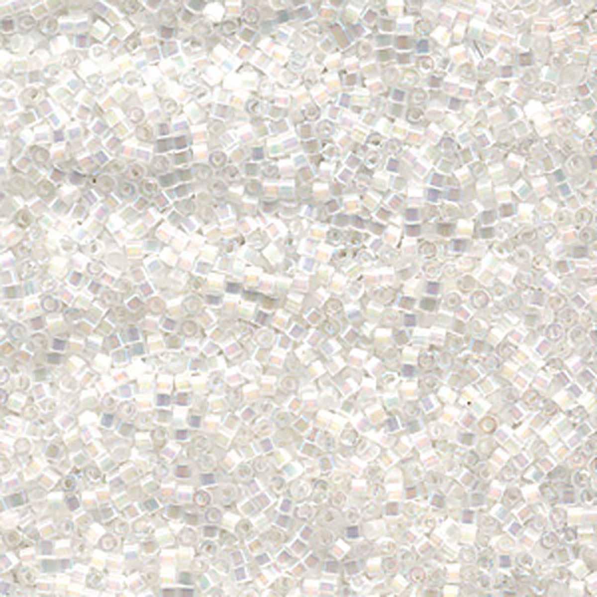 Miyuki 11/0 Delica Beads, Crystal AB Silk-Satin | Approx. 6.0g Tube