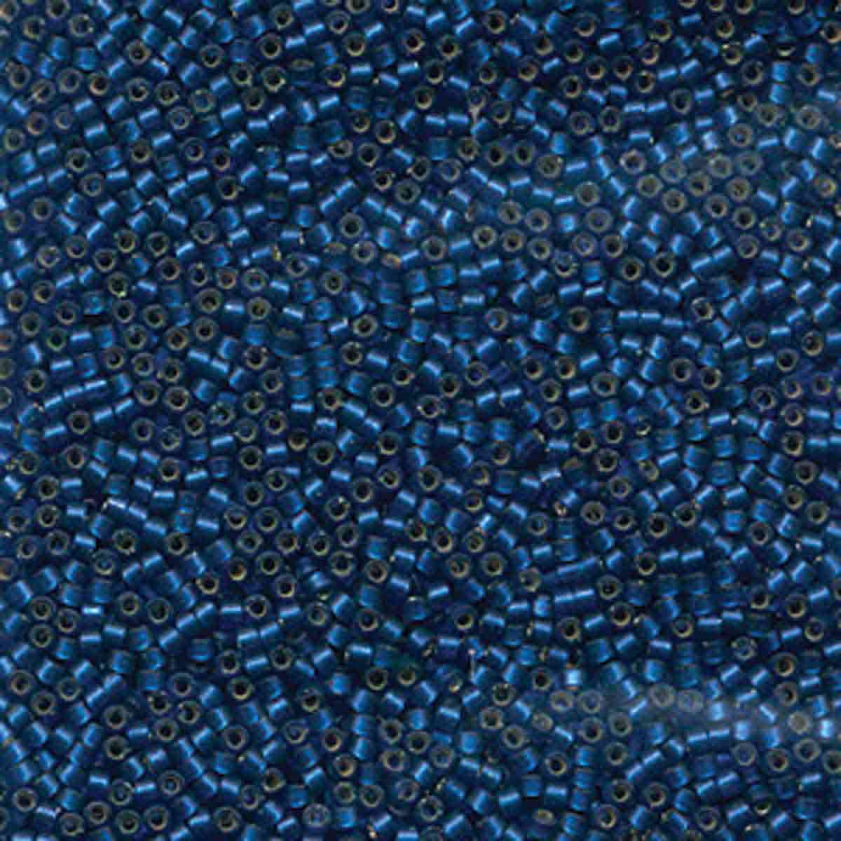 Miyuki 11/0 Delica Beads, Semi Matte Silver-Lined Med. Dyed Blue