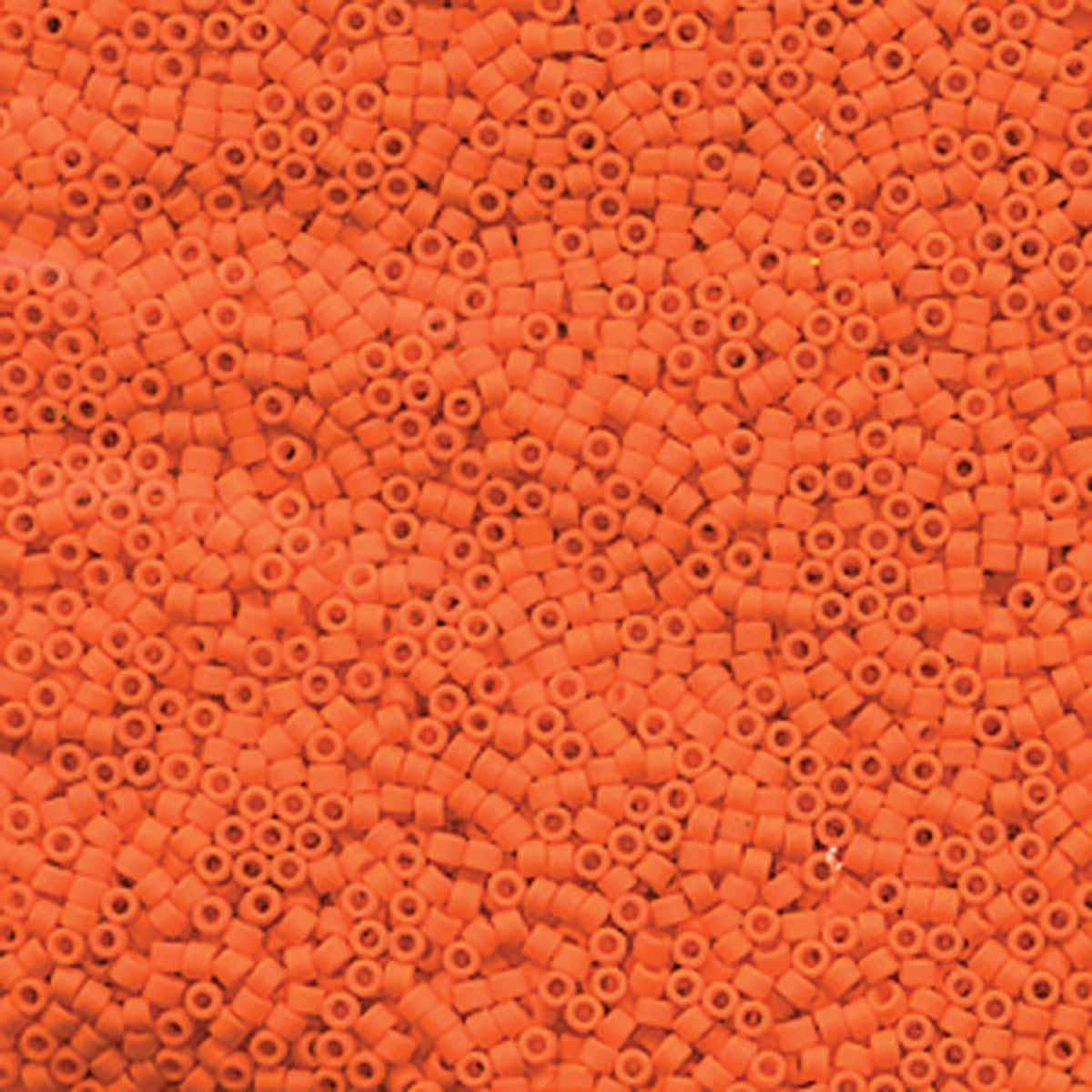 Miyuki 11/0 Delica Beads, Matte Opaque Orange | Approx. 6.7g Tube