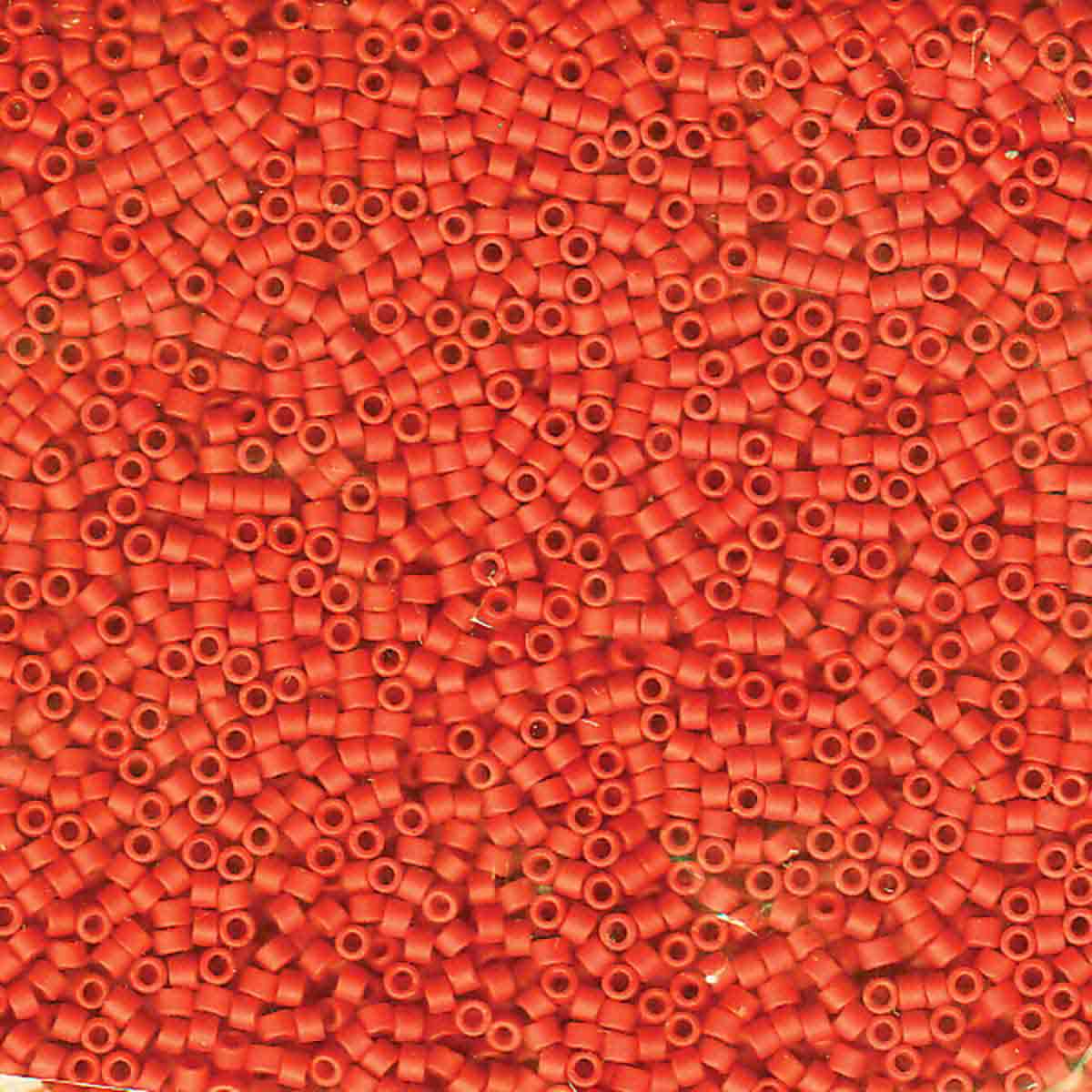 Miyuki 11/0 Delica Beads, Dyed Matte Opaque Vermillion