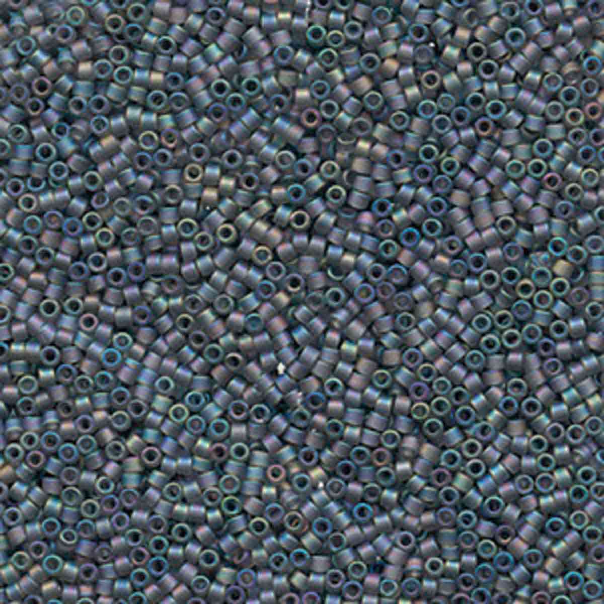 Miyuki 11/0 Delica Beads, Matte Tr Gray AB