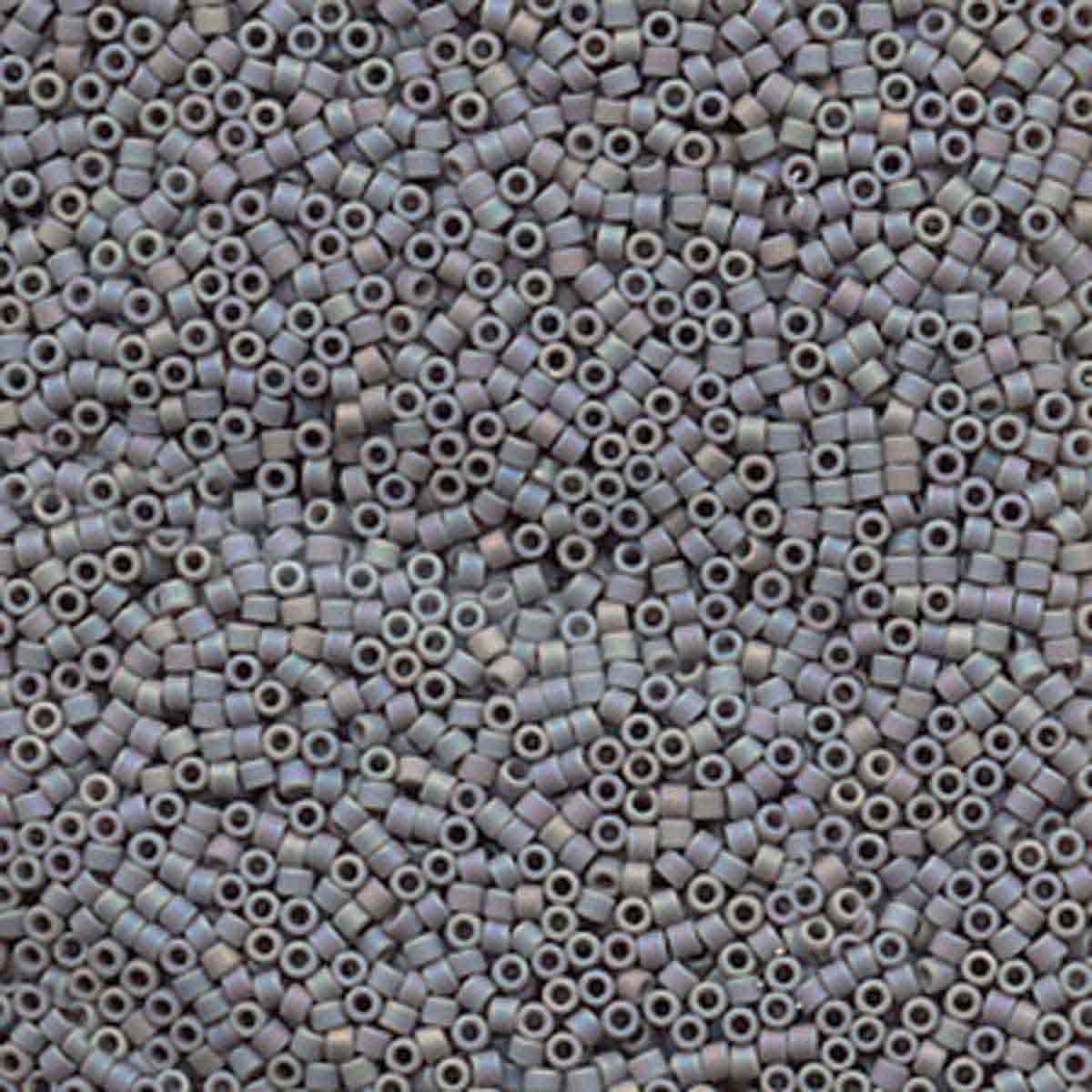 Miyuki 11/0 Delica Beads, Matte Opaque. LightGray AB