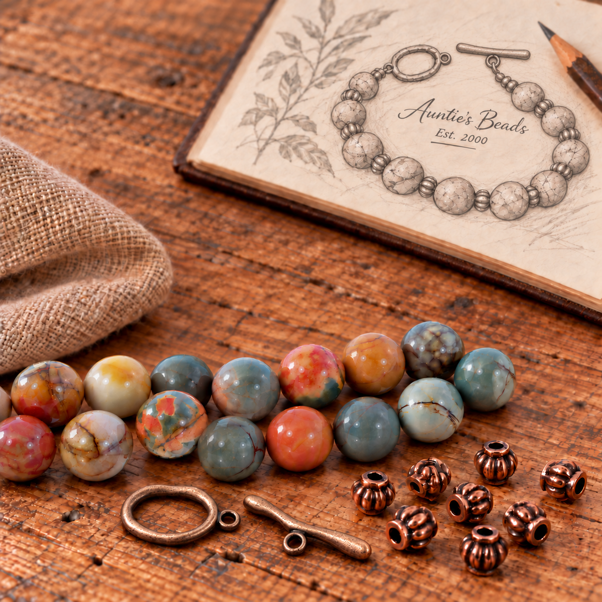 Earthy Jasper & Copper Bracelet