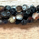 Detail of Fire Agate Faceted Rhombus Gemstone Beads, 6mm, Coffee (BCB-2791)