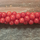 Detail of Red Coral Round Gemstone Beads, Grade AAA, 3.5mm (GM-9062)