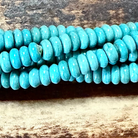 Detail of Turquoise Blue Howlite 2mm x 4mm Rondelle Gemstone Beads (GM-0670)