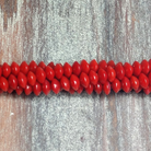 Detail of Red Coral Gemstone Beads, Rondelles, Grade AAA, 2.5x4mm (GM-0257)