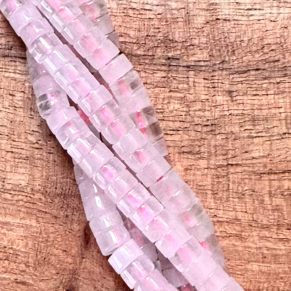 Detail of Rose Quartz Heishi Gemstone Strand, 2x4mm (ABA-1225)